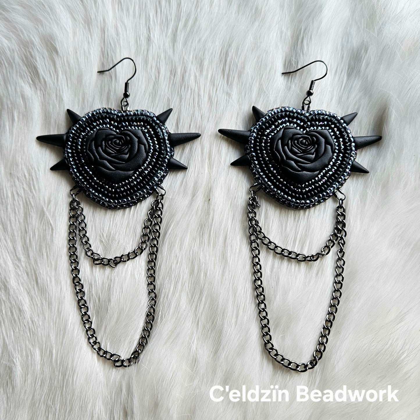Black Rose Earrings