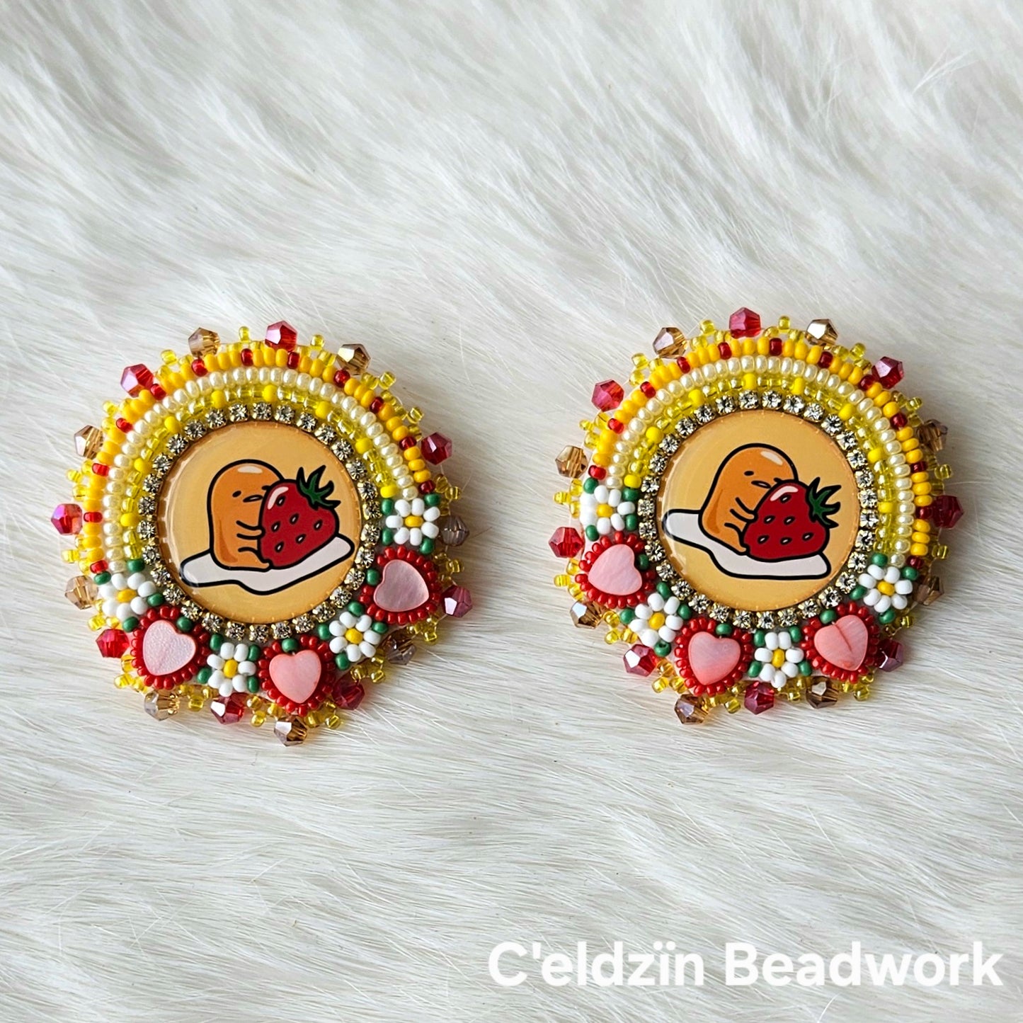 Strawberry Gudetama Earrings
