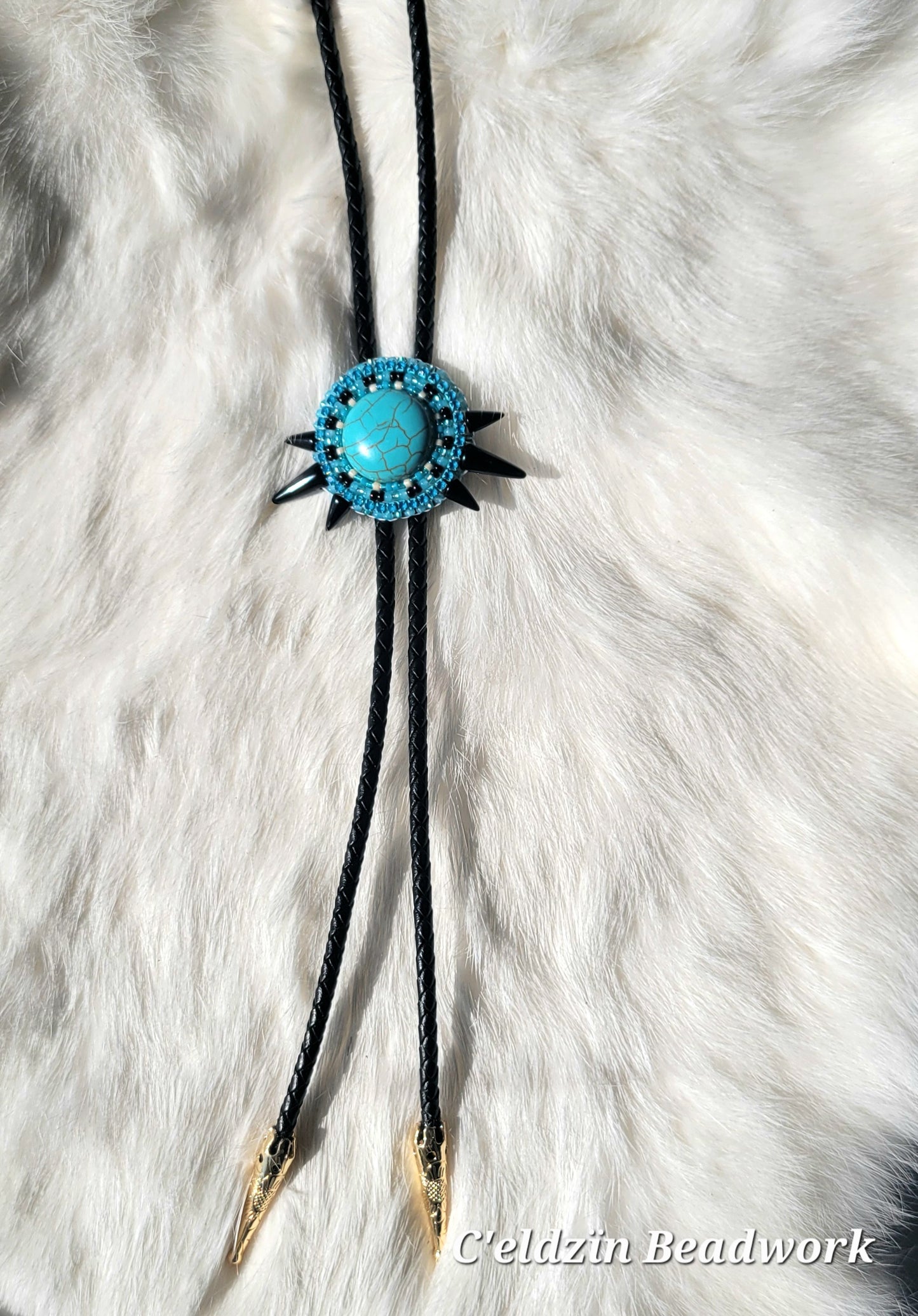 Turquoise Howlite Stone Bolo Tie