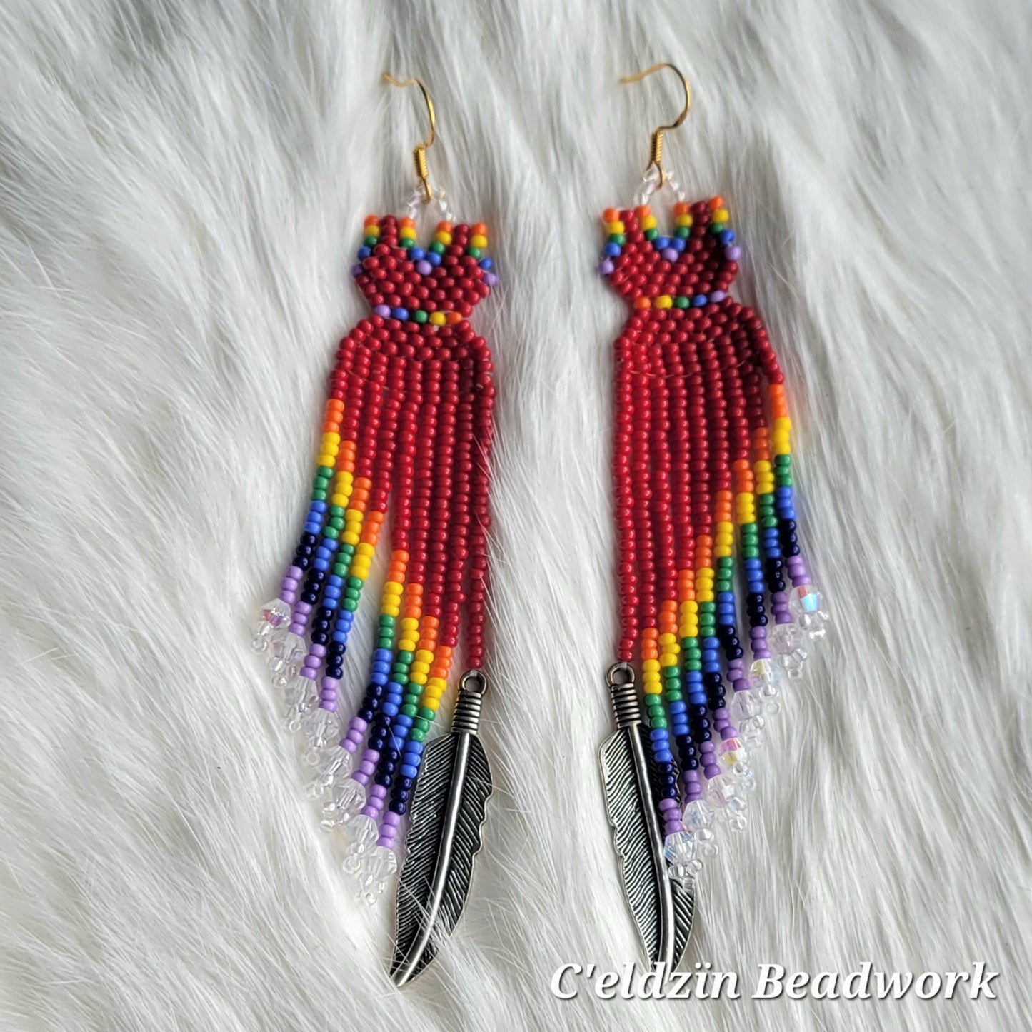 Two Spirit Red Dress Earrings