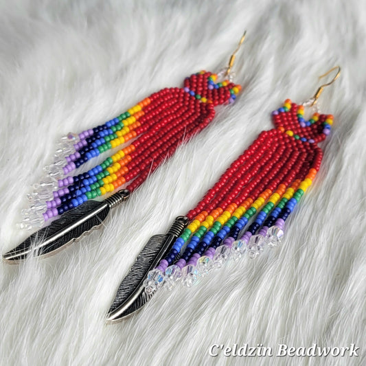 Two Spirit Red Dress Earrings