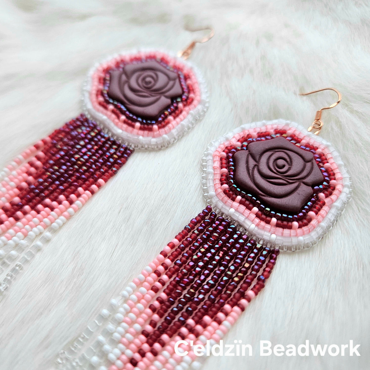 Frosted Rose Earrings