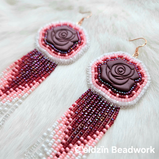 Frosted Rose Earrings
