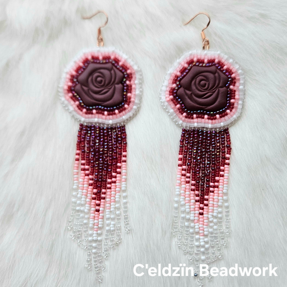 Frosted Rose Earrings