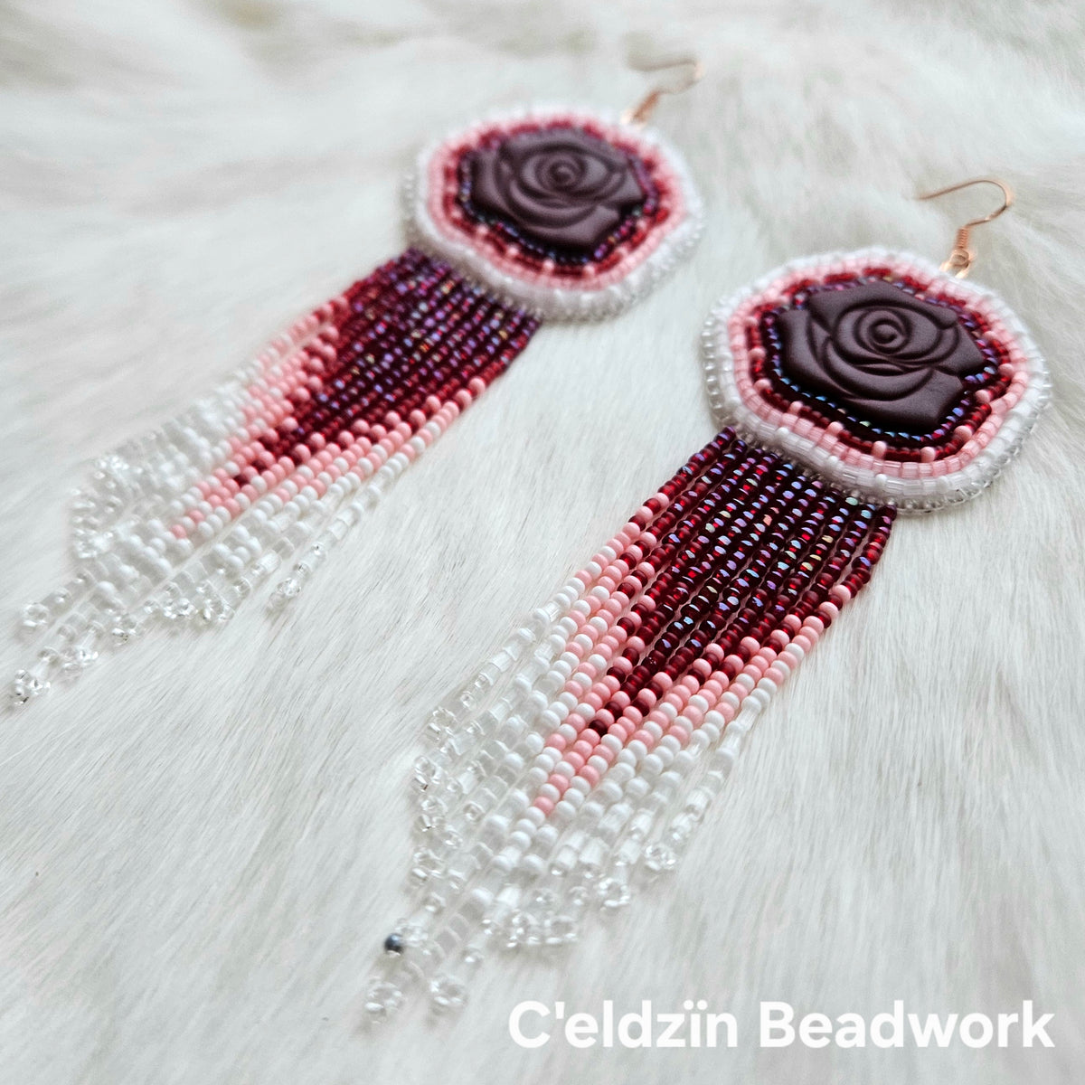 Frosted Rose Earrings