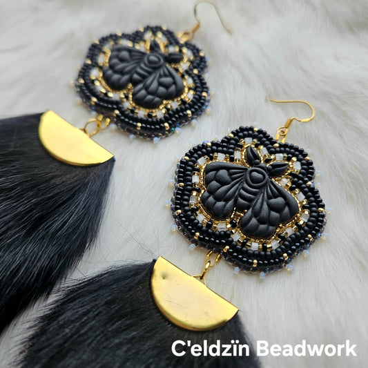 Black Moth Earrings
