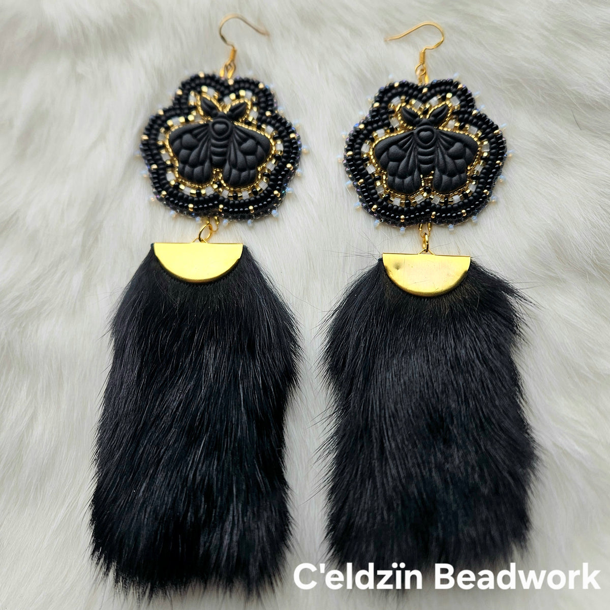 Black Moth Earrings