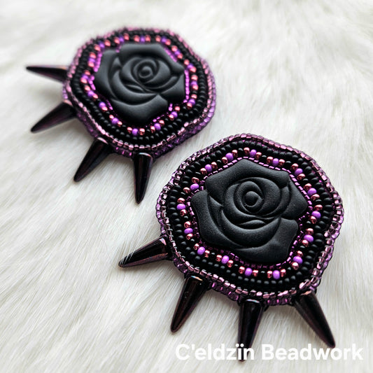 Black Rose Earrings