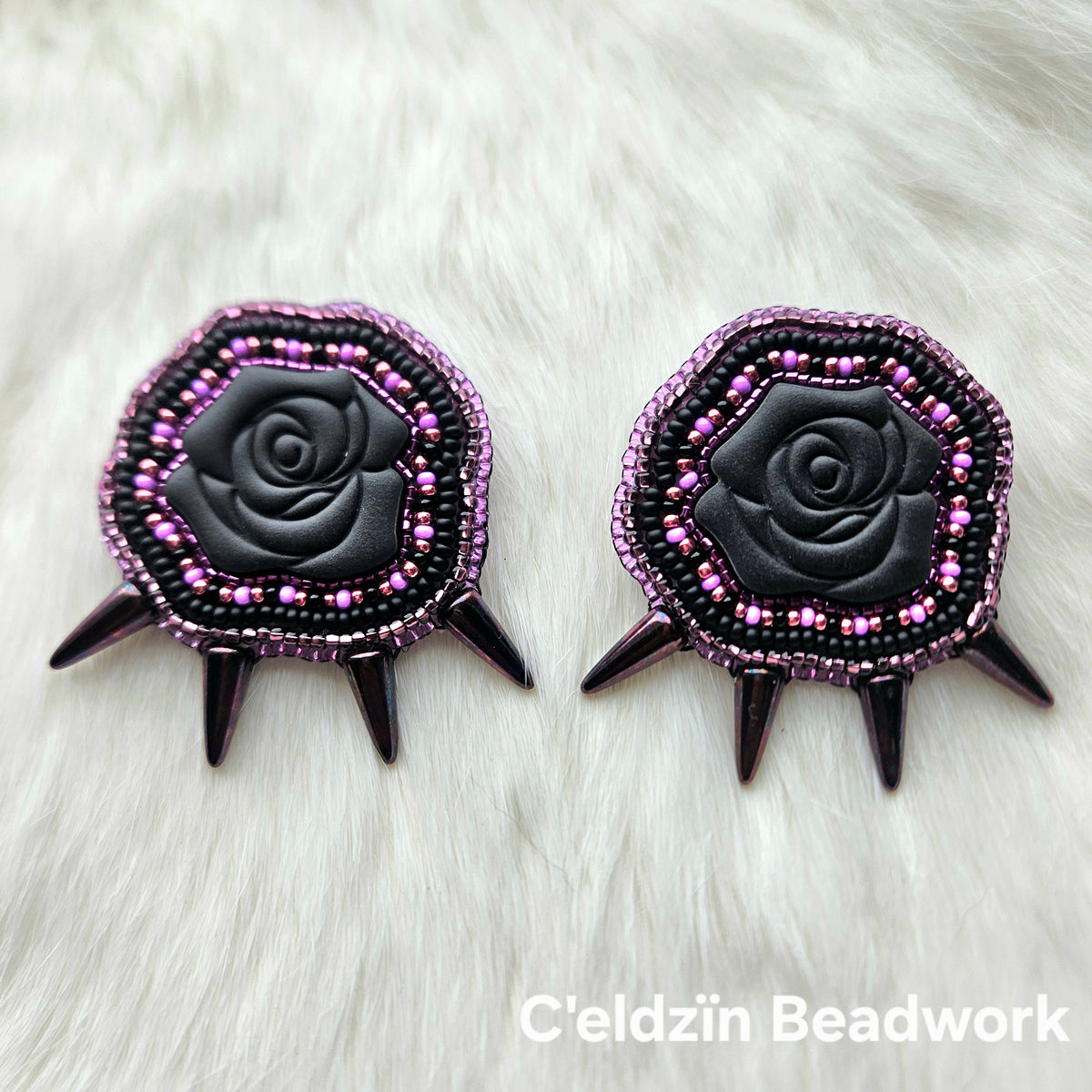 Black Rose Earrings
