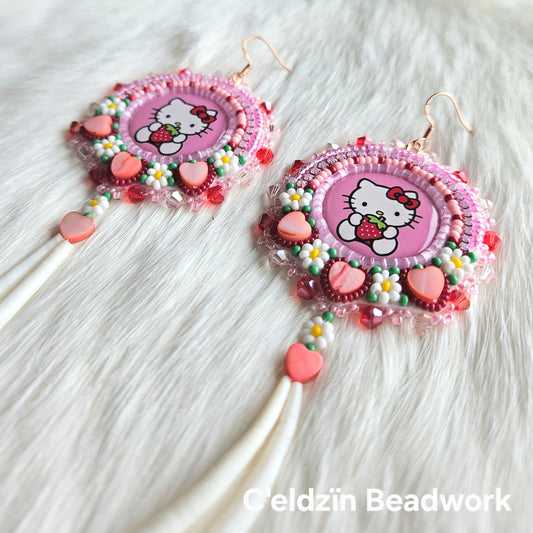 Strawberry Hello Kitty Earrings