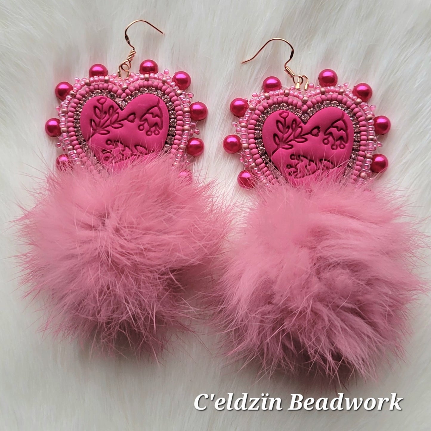 Pink Heart Earrings