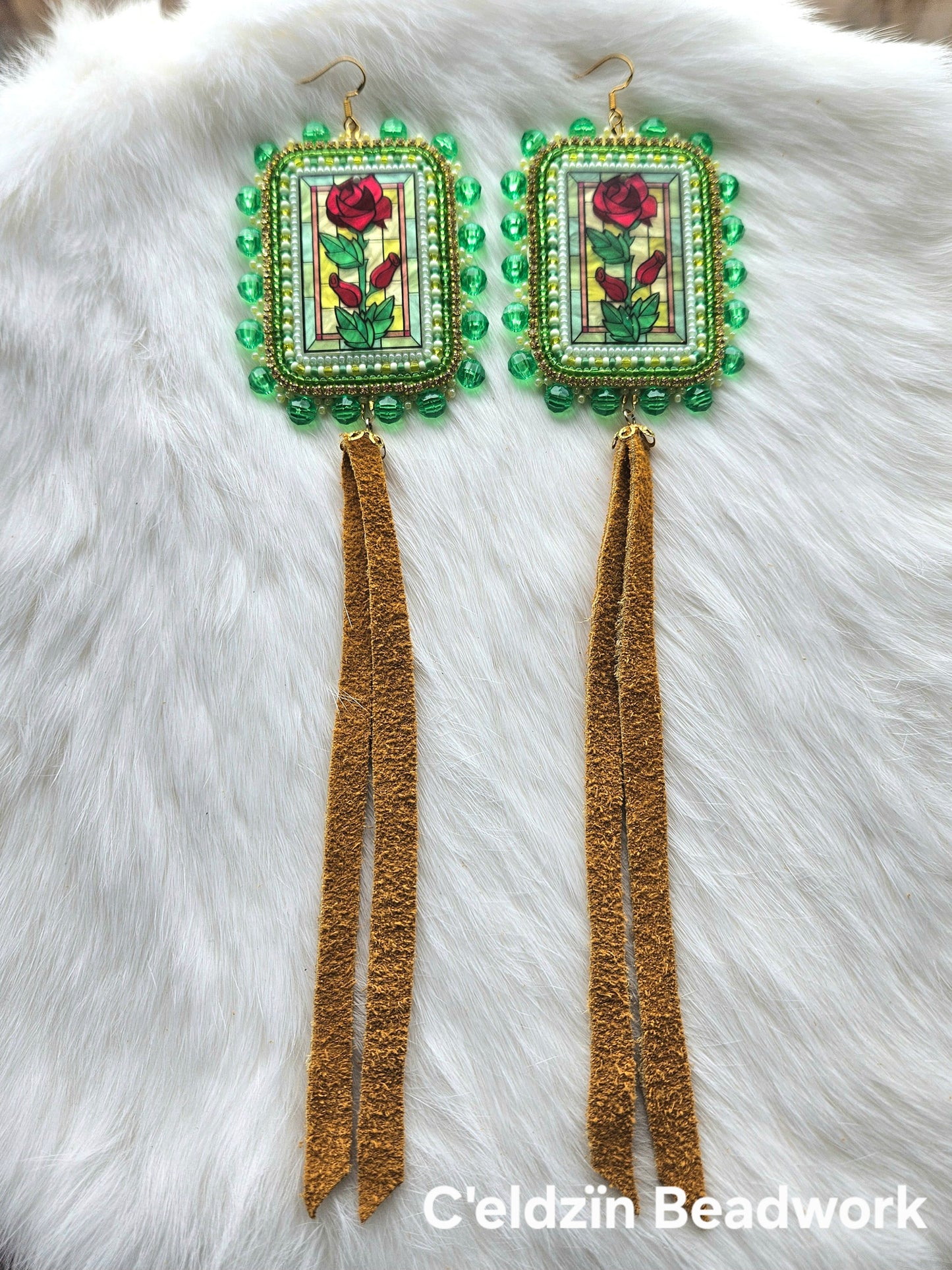 Red Rose Earrings