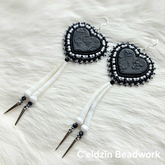 Skull Heart Earrings