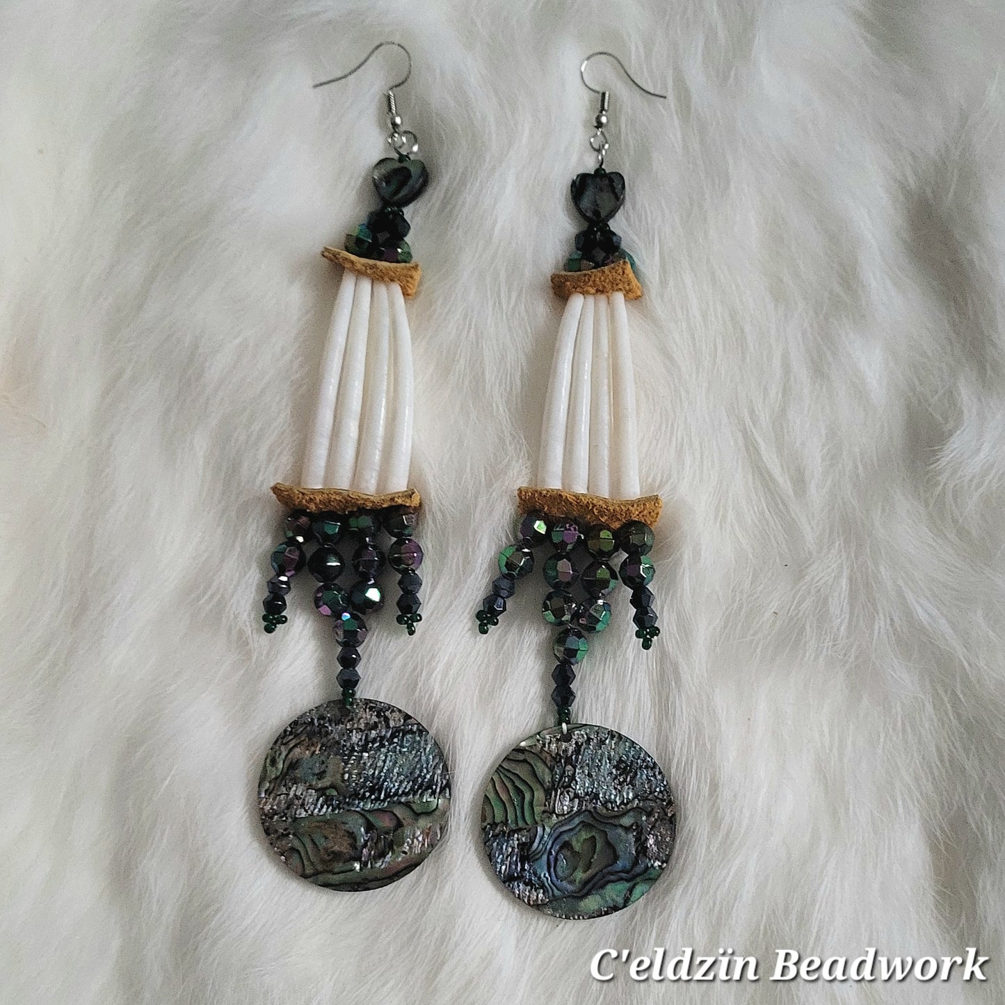 Abalone Dentalium Earrings