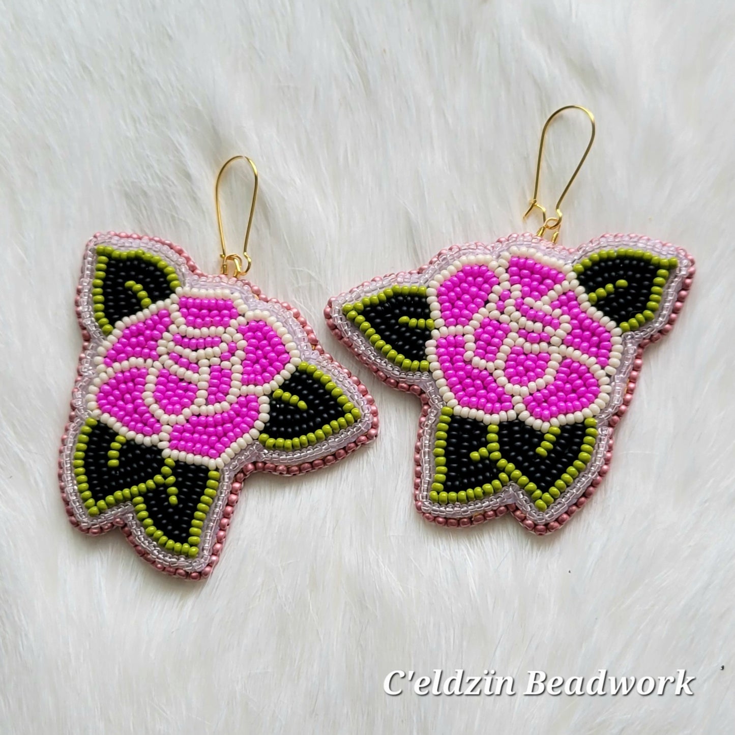 Pink Rose Earrings