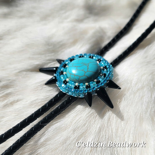 Turquoise Howlite Stone Bolo Tie