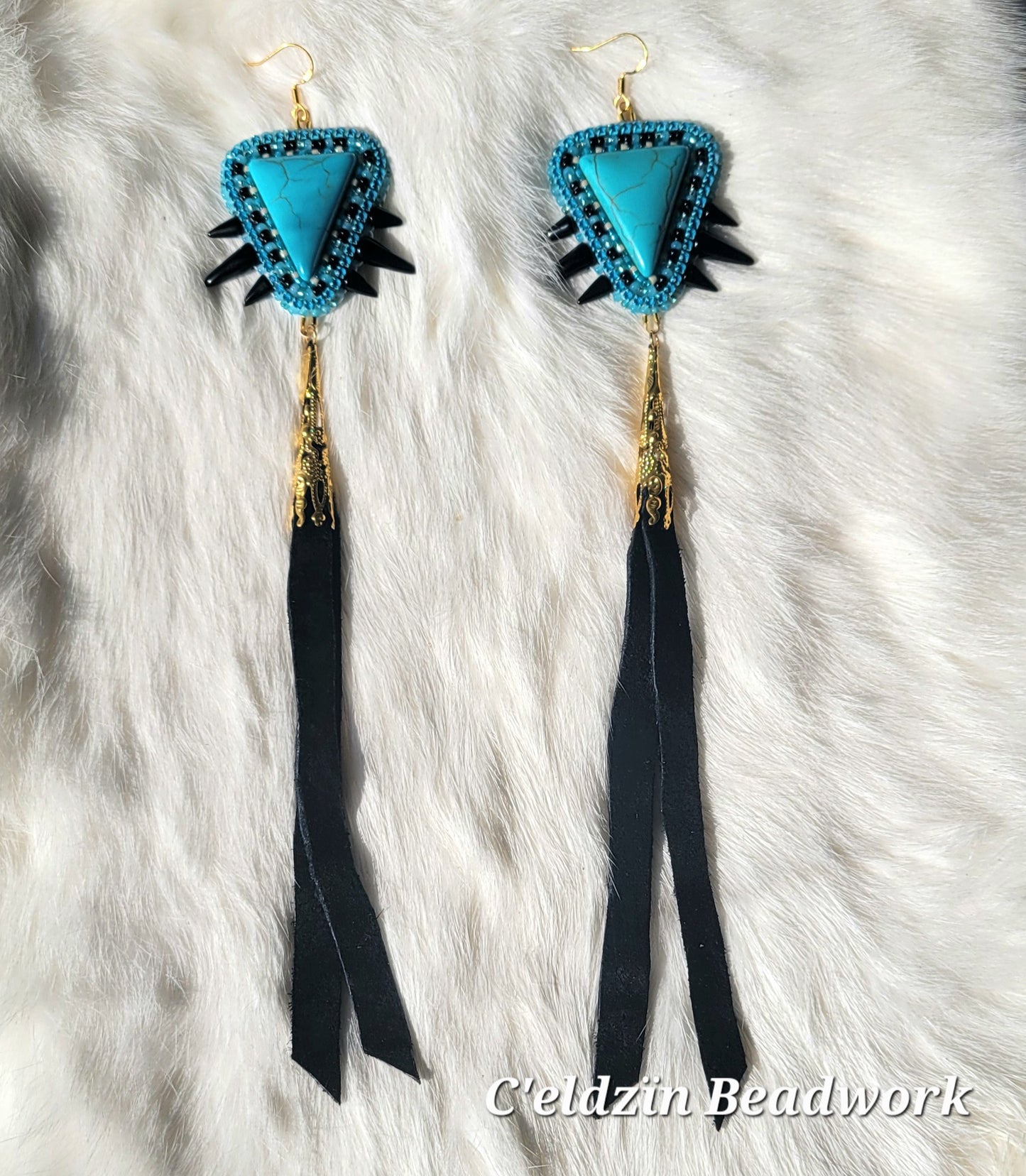 Turquoise Howlite Stone Earrings