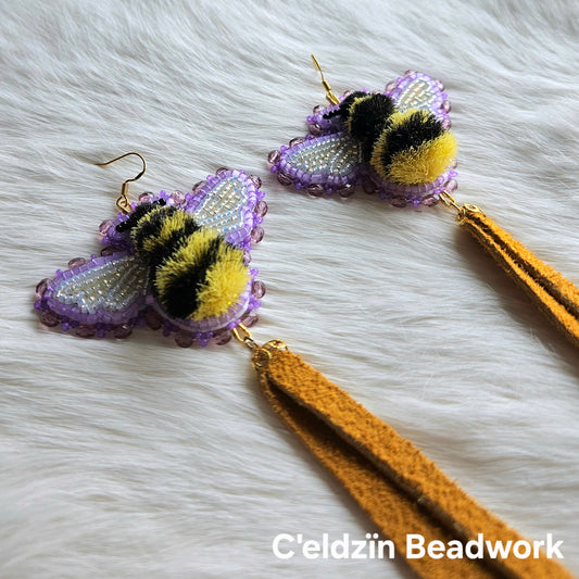 Tufted Bee Earrings