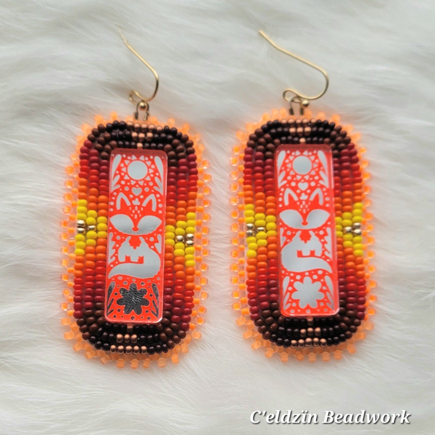 Neon Fox Earrings