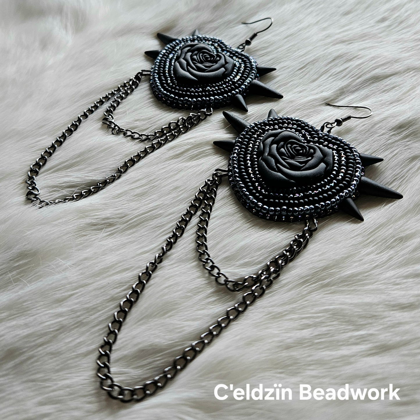 Black Rose Earrings