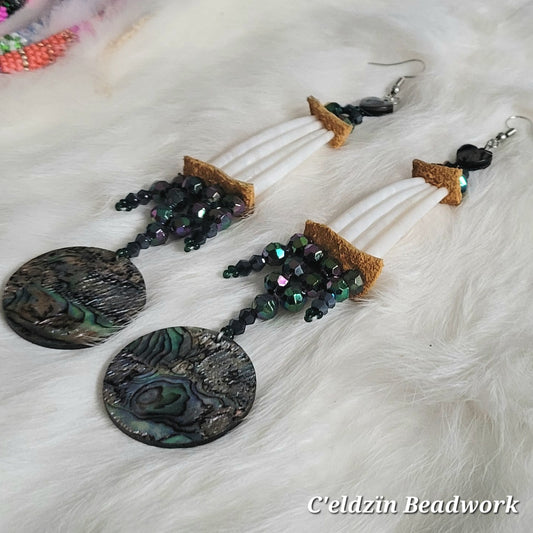 Abalone Dentalium Earrings