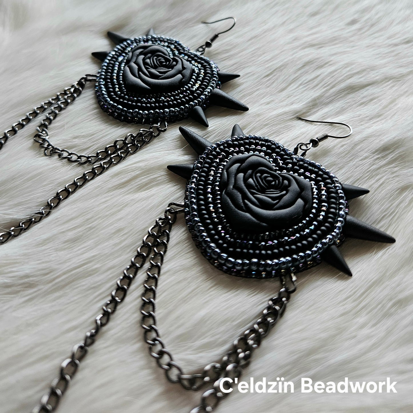 Black Rose Earrings