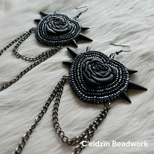 Black Rose Earrings