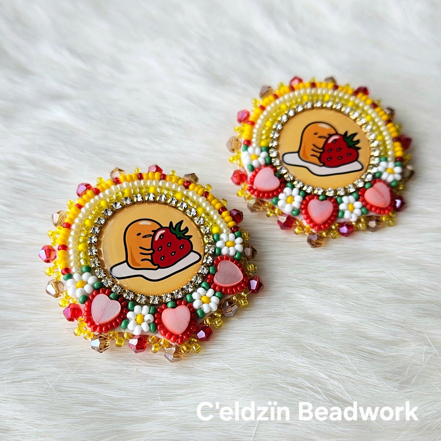 Strawberry Gudetama Earrings