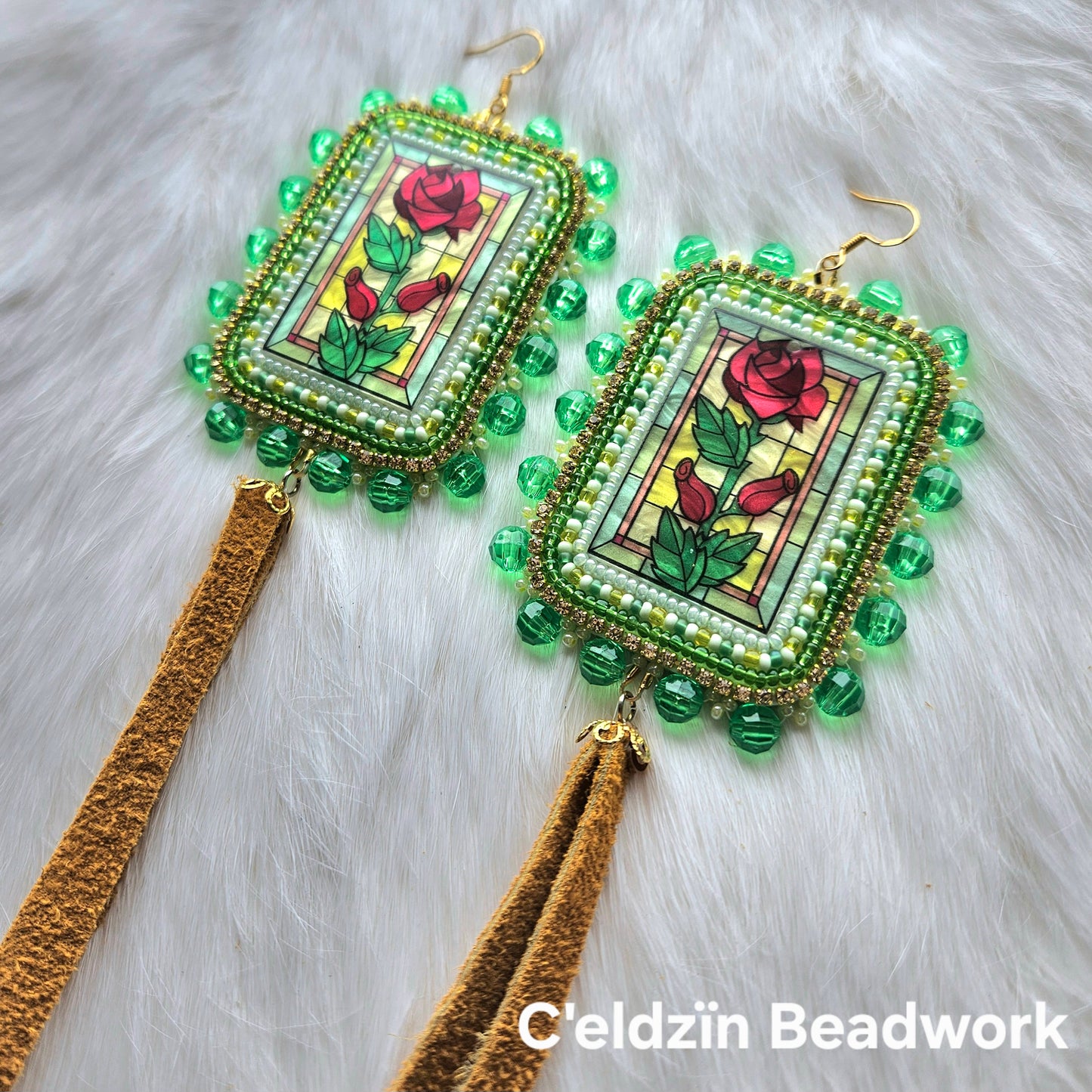 Red Rose Earrings
