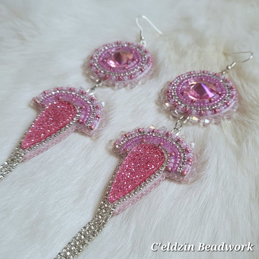 Shiny Pink Earrings